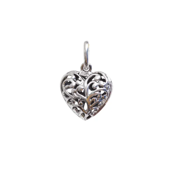 Sterling silver double heart pendant